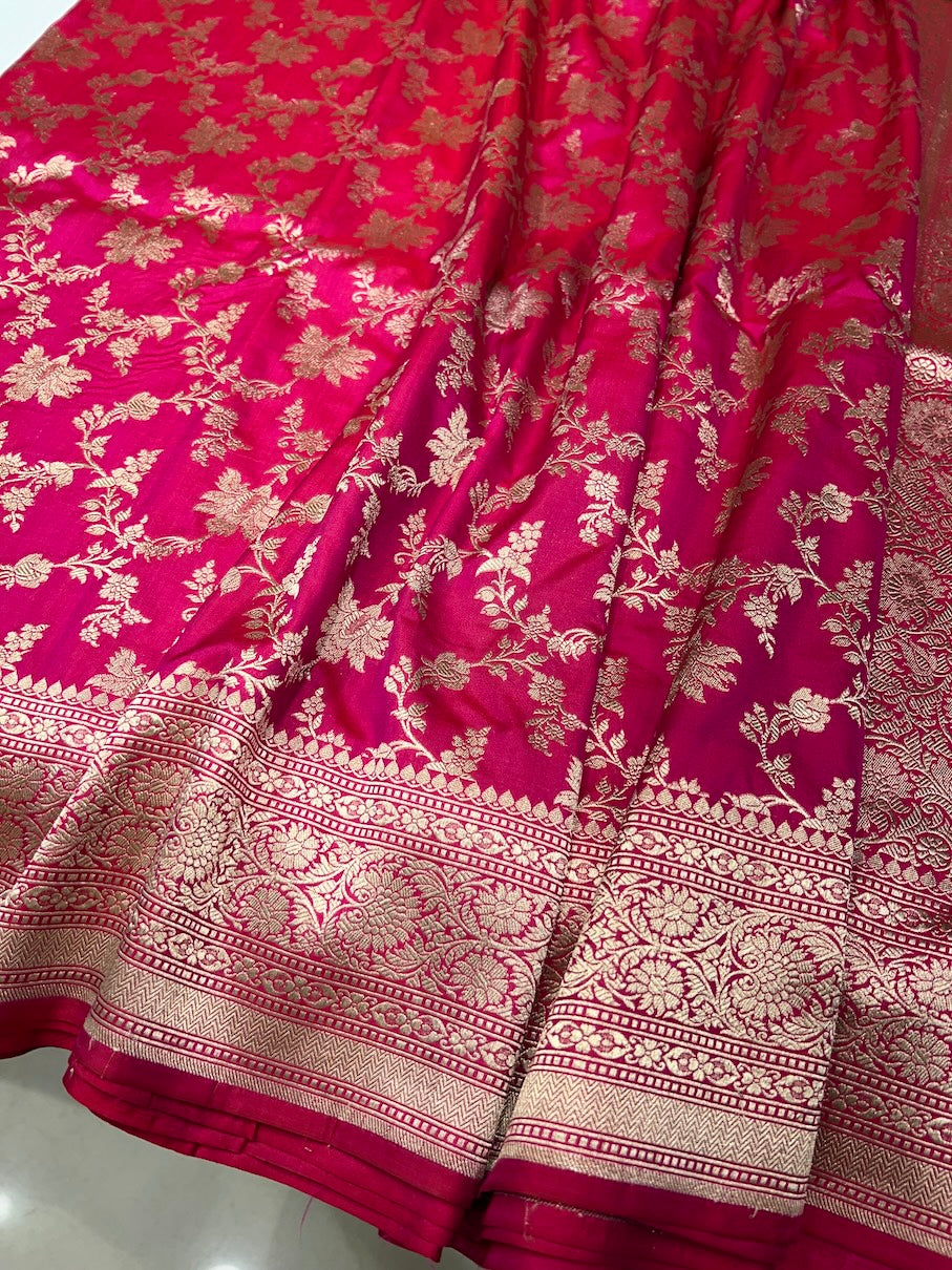 Rani Katan Silk Jaal Saree