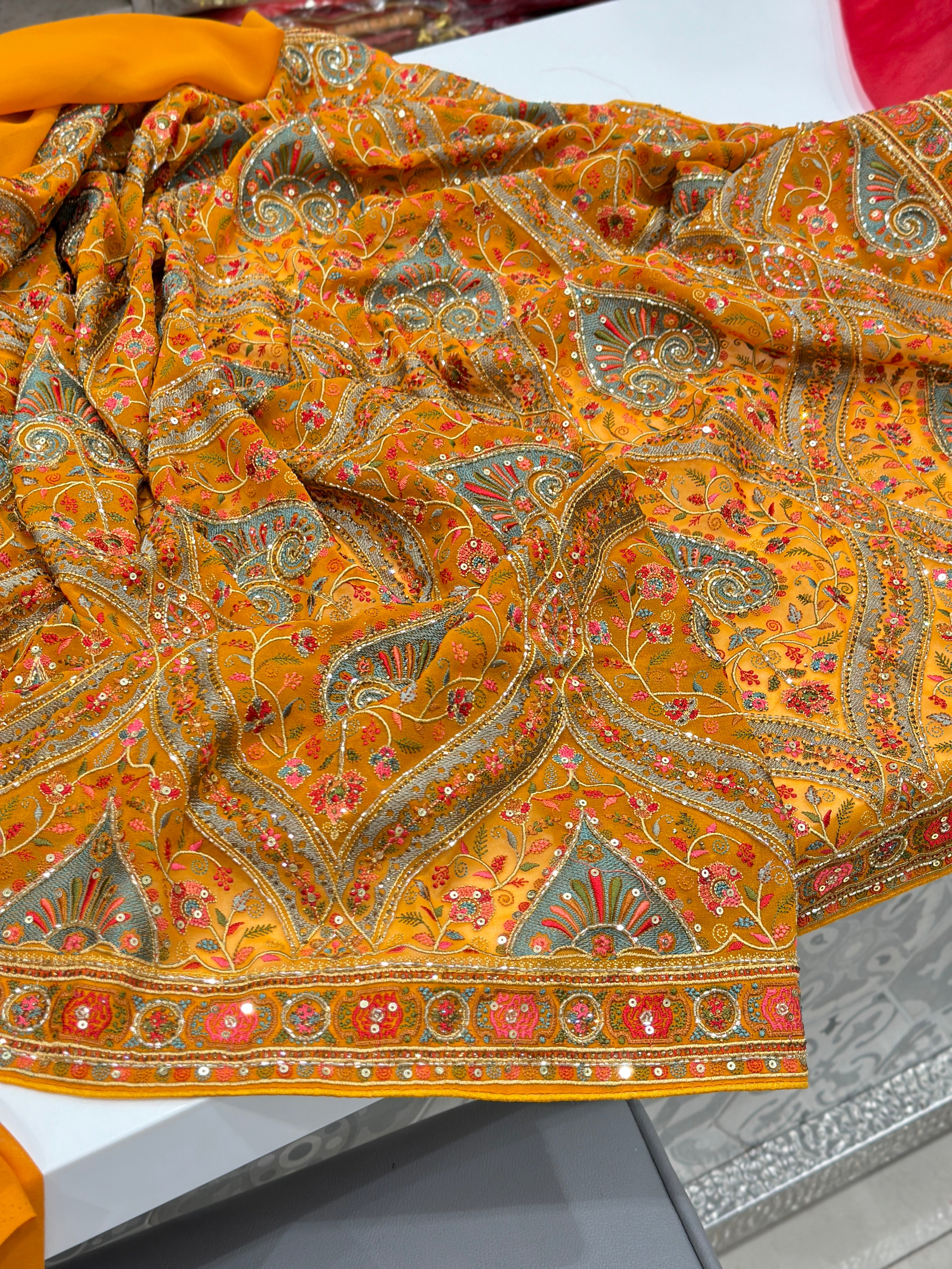 Resham Embroidery with Hand Embroidery