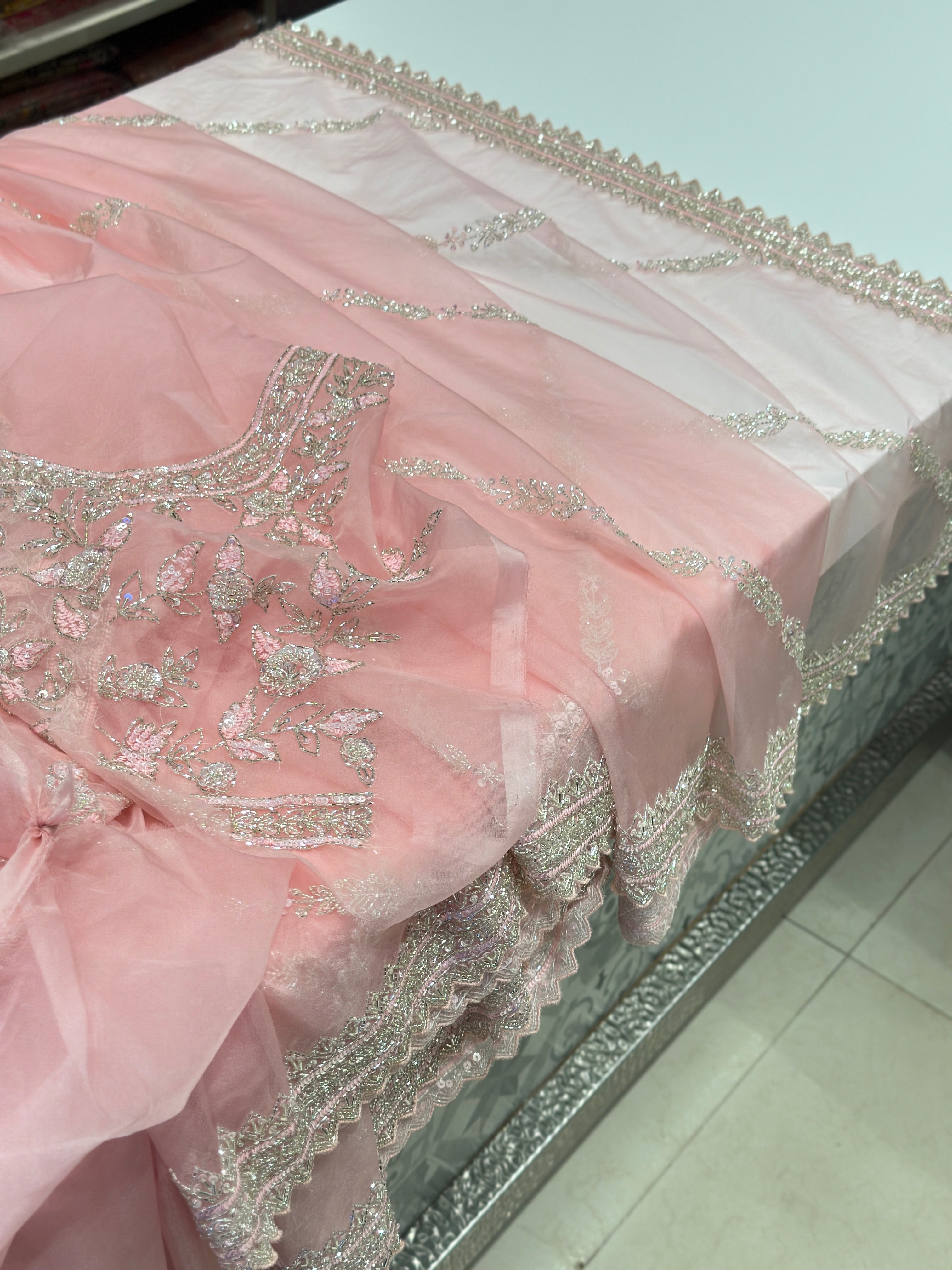 Light Pink organza With Heavy Blouse