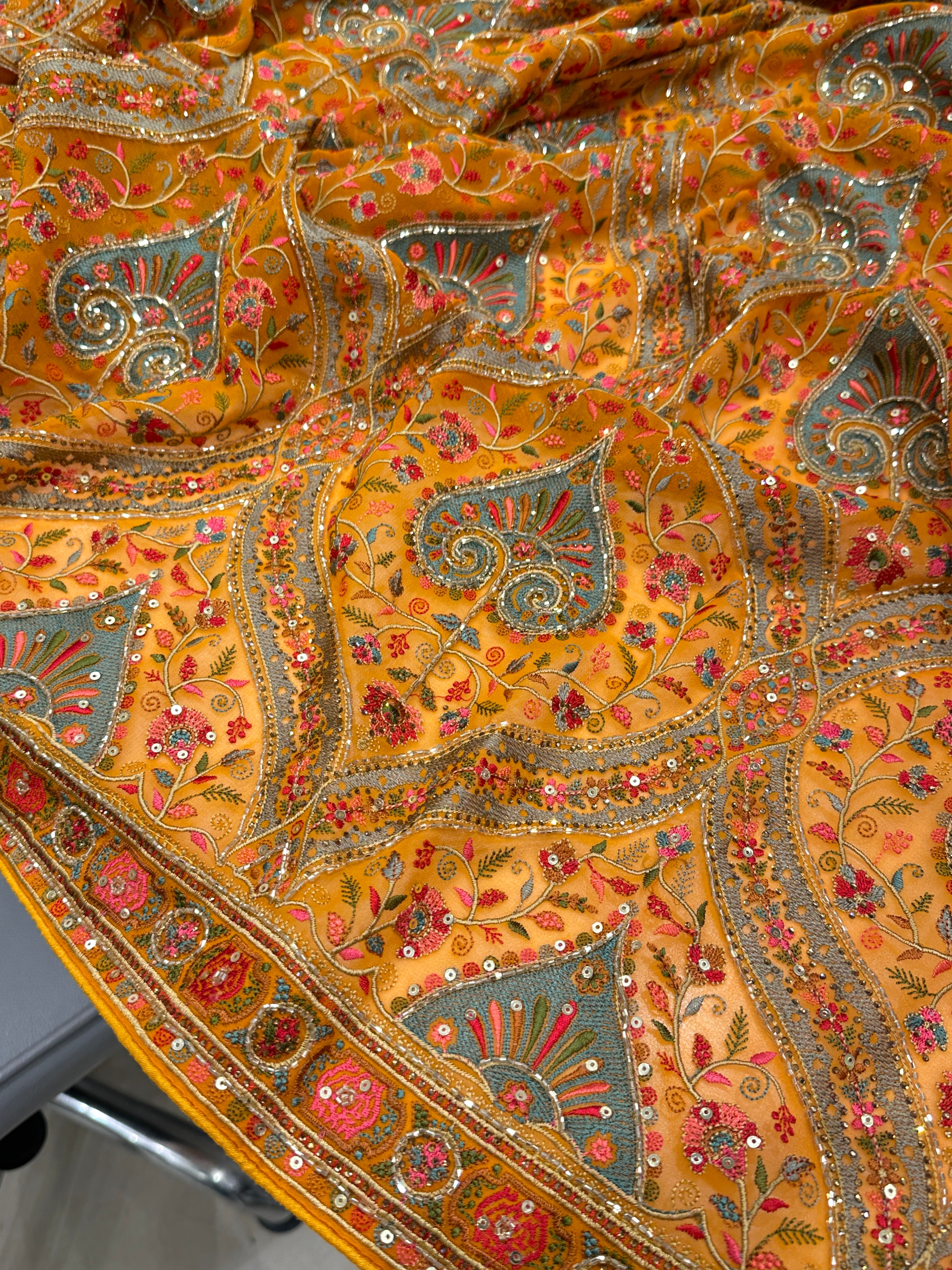Resham Embroidery with Hand Embroidery