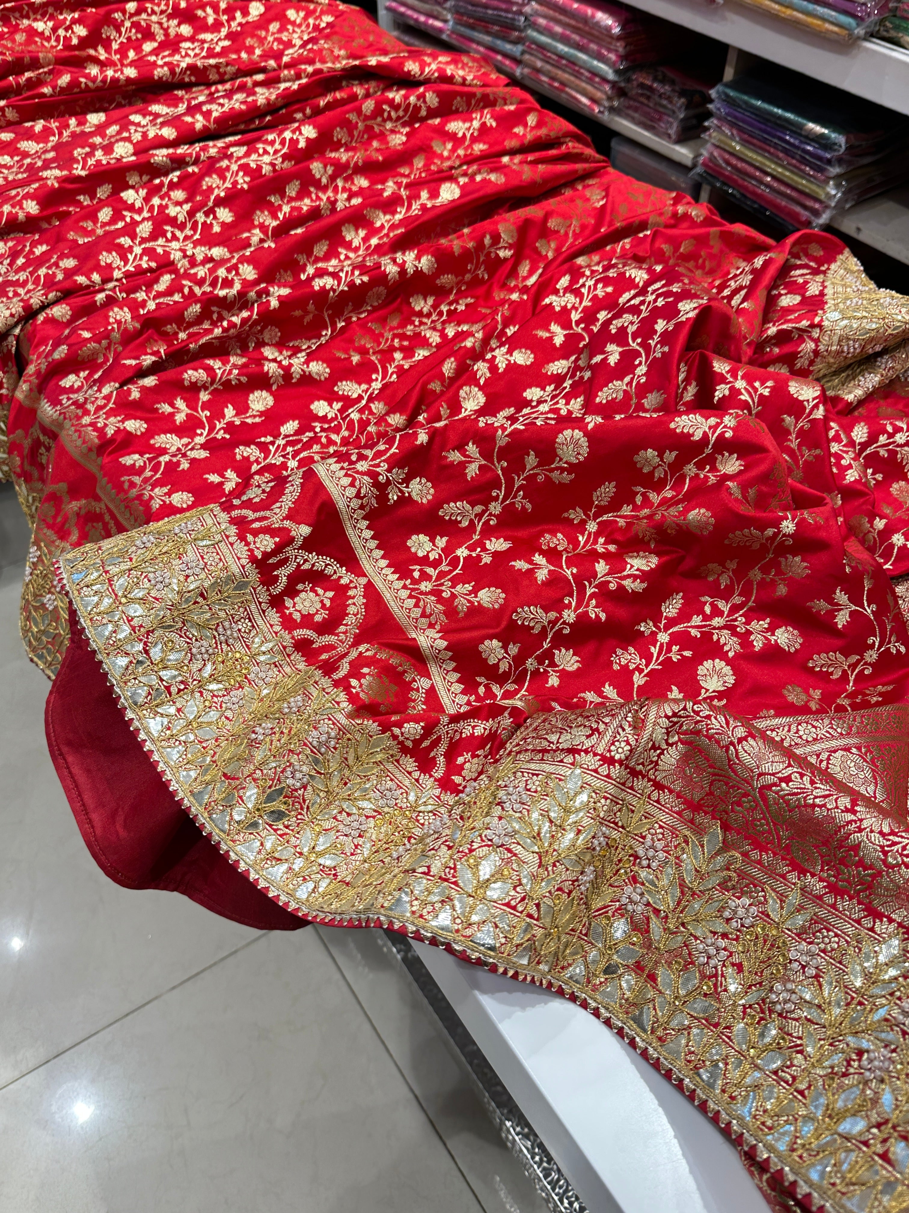 Red Banarasi Gotapatti Saree