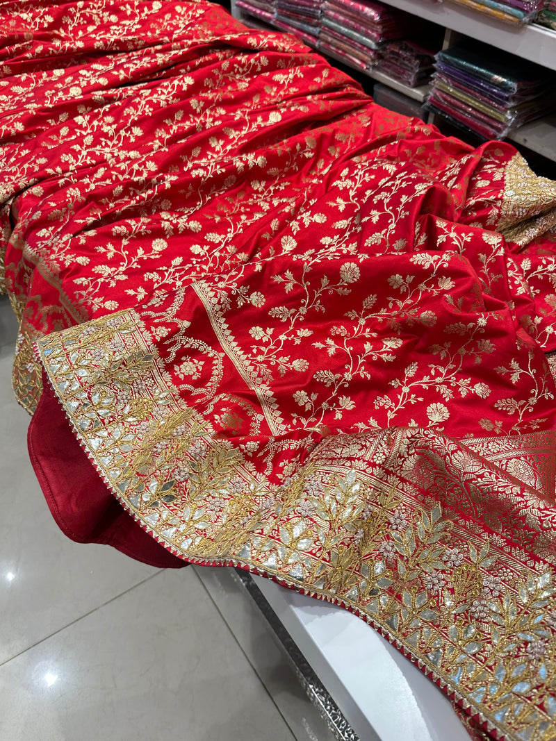 Pure 60 gram georgette hand gota patti work saree – thecotlin