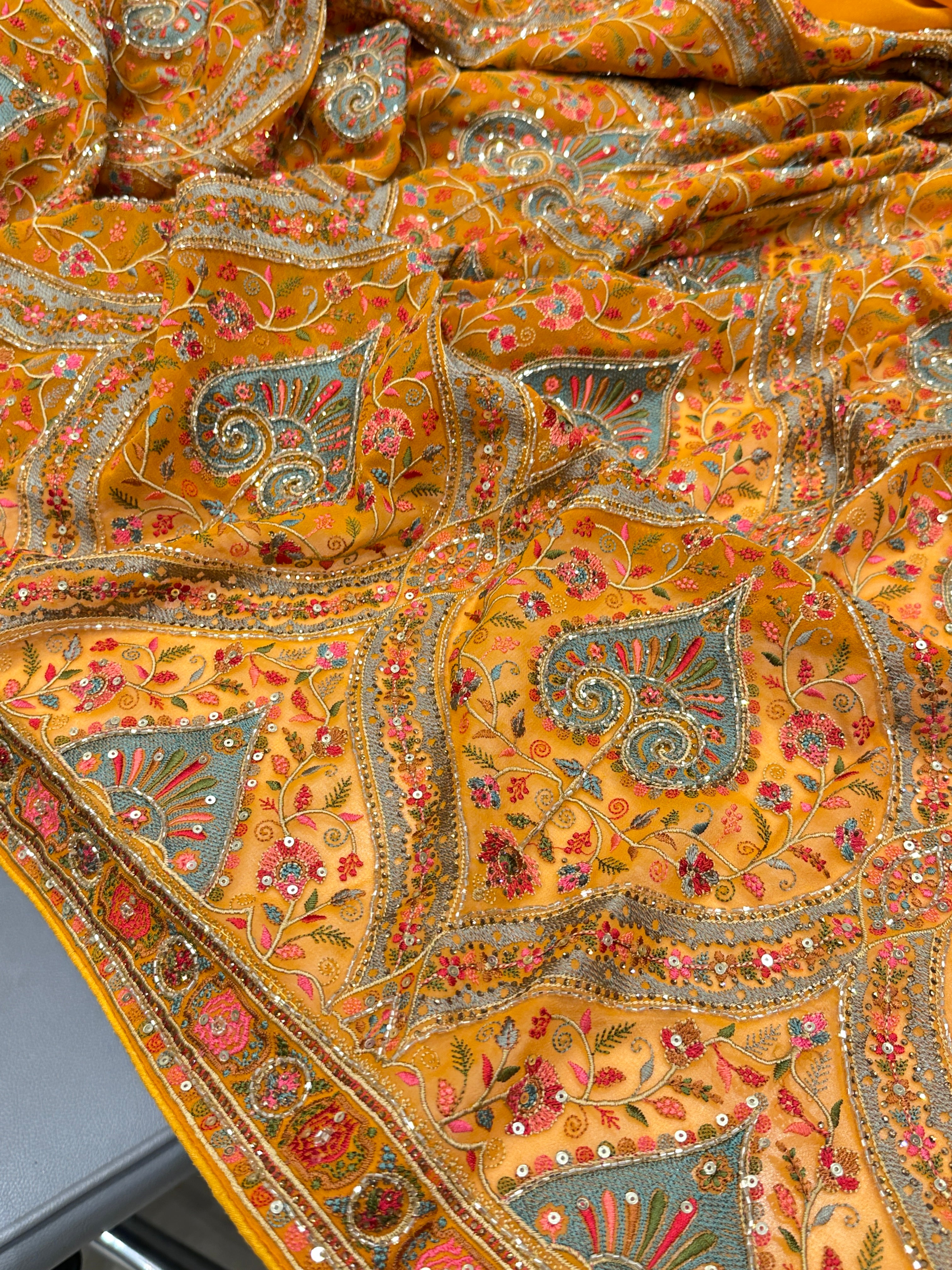 Resham Embroidery with Hand Embroidery