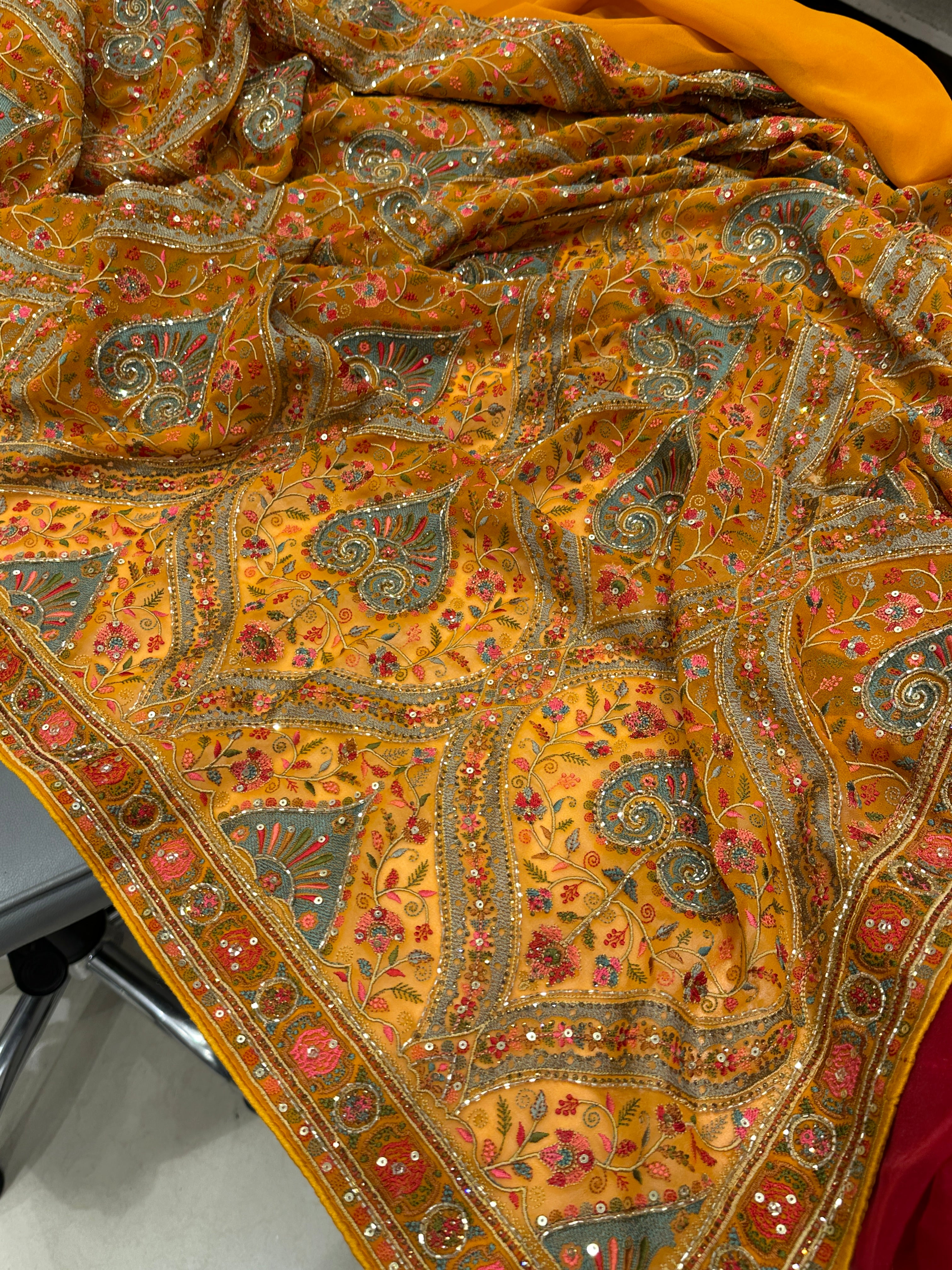 Resham Embroidery with Hand Embroidery