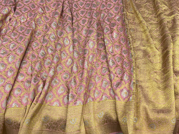 Pink Banarasi Khaddi Georgette