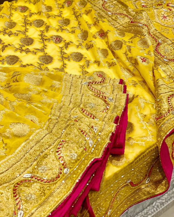 Yellow Edit 1.0 Banarasi Georgette with Hand Embroidery