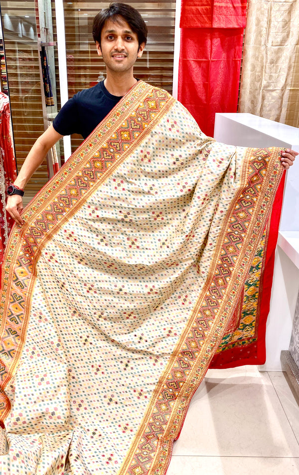Patola with Kutchi Embroidery