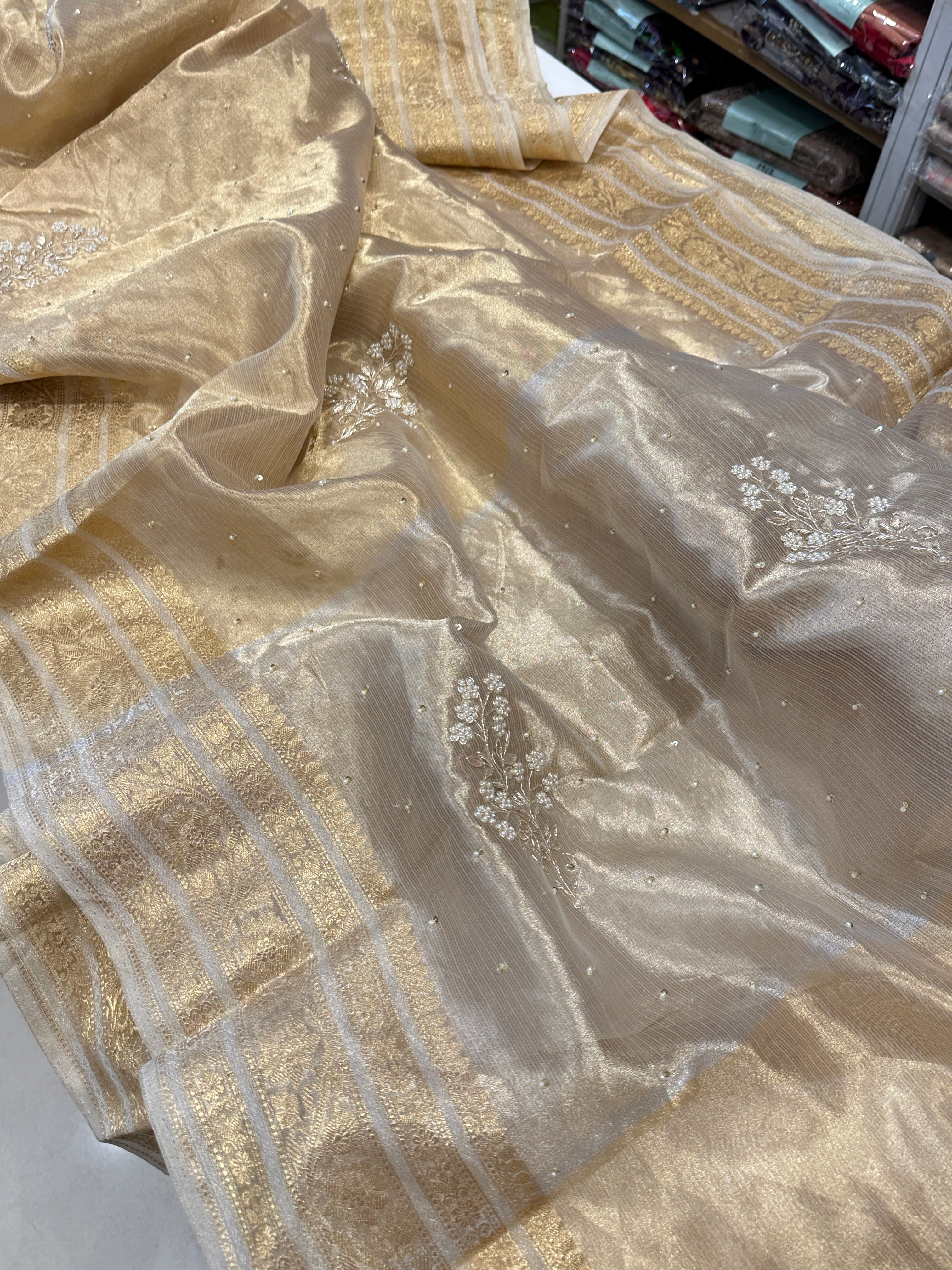 Tissue Silk Saree with Buttas