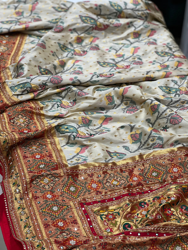 Patola Kutchi Embroidery Saree
