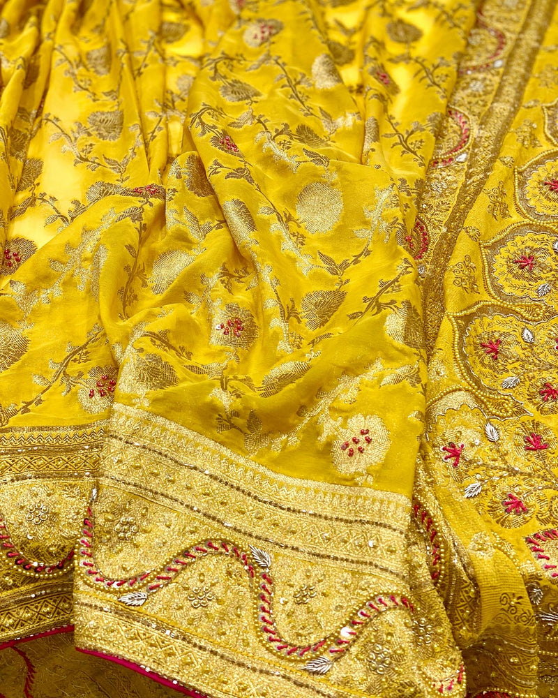 Yellow Edit 1.0 Banarasi Georgette with Hand Embroidery
