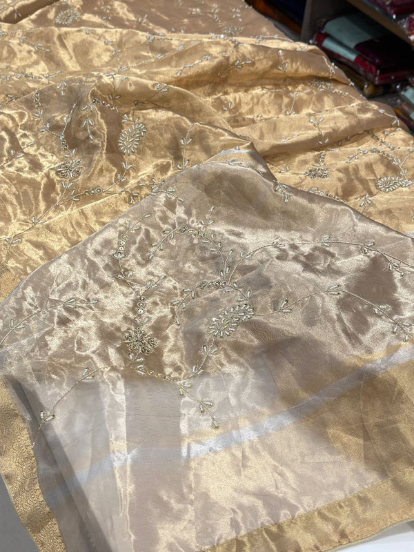 Handloom Tissue Zardosi Jaal