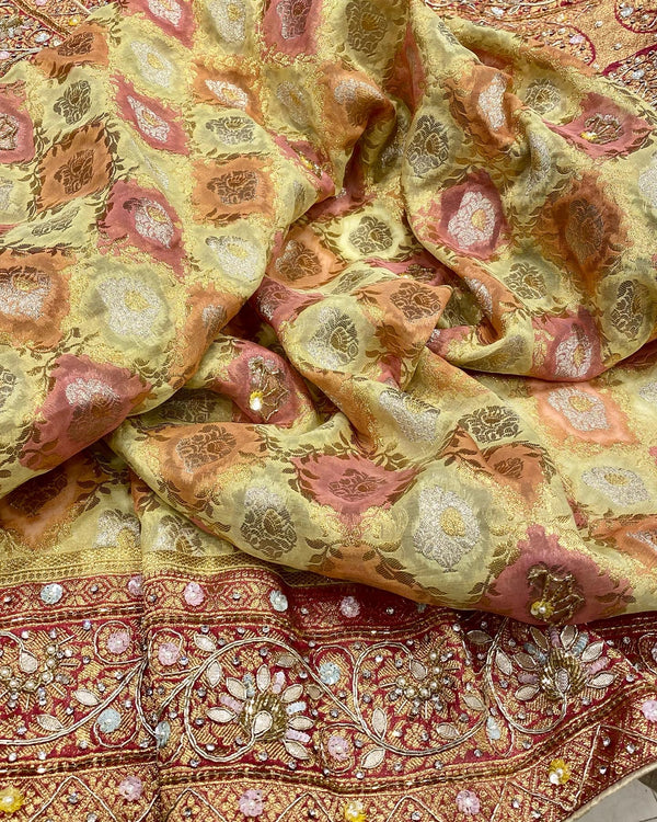 Rangkaat Banarasi Khaddi Georgette with Hand Embroidery